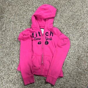 Abercrombie pink zip up hoodie size L